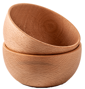 Empty Wooden Bowls
